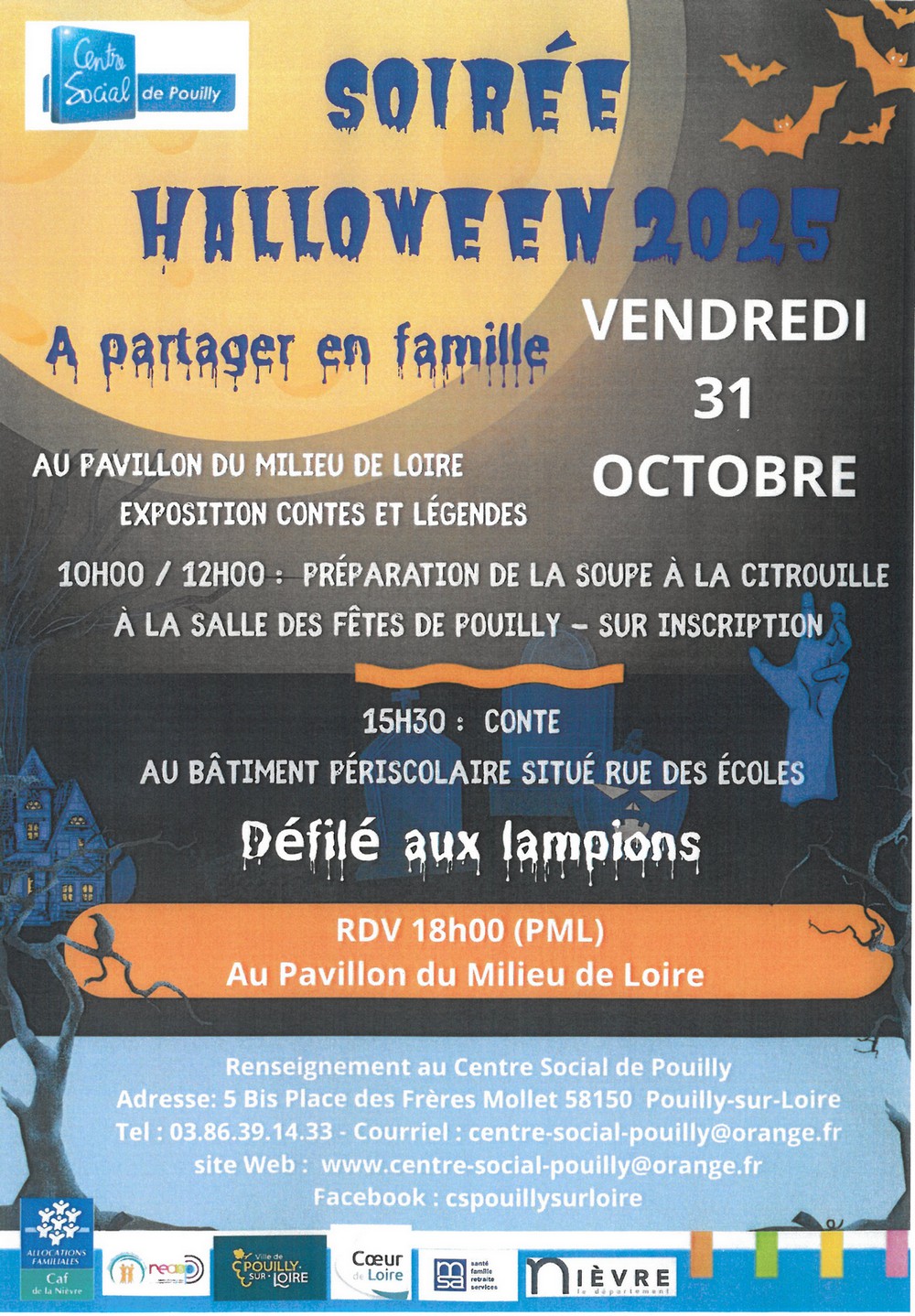 Soirée Halloween 2025 vendredi 31 octobre