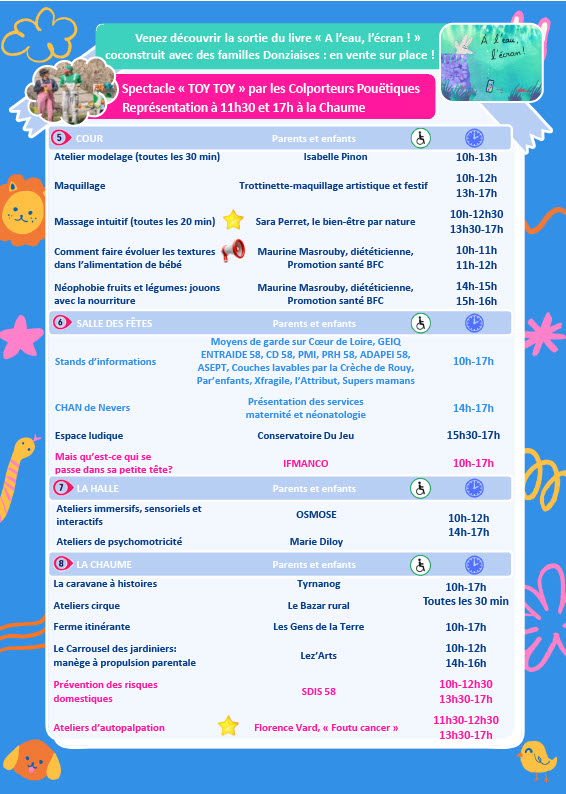 Programme du salon de la petite enfance et de la parentalité