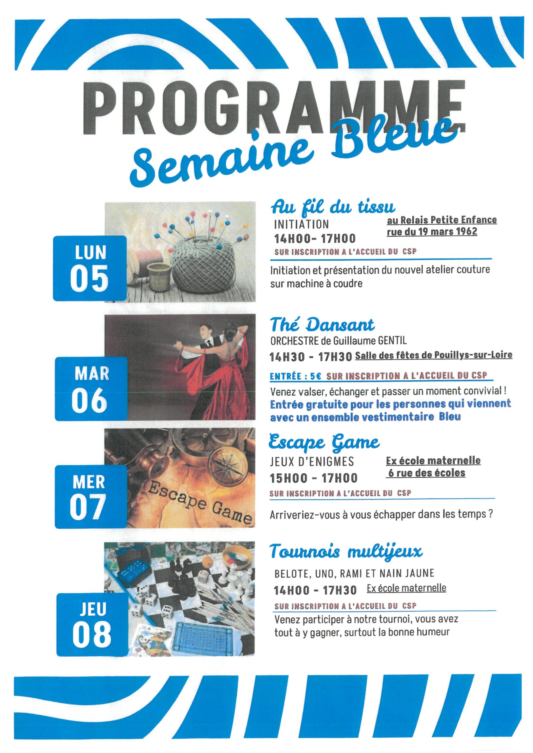 Semaine Bleue du 05 au 08 octobre 2026