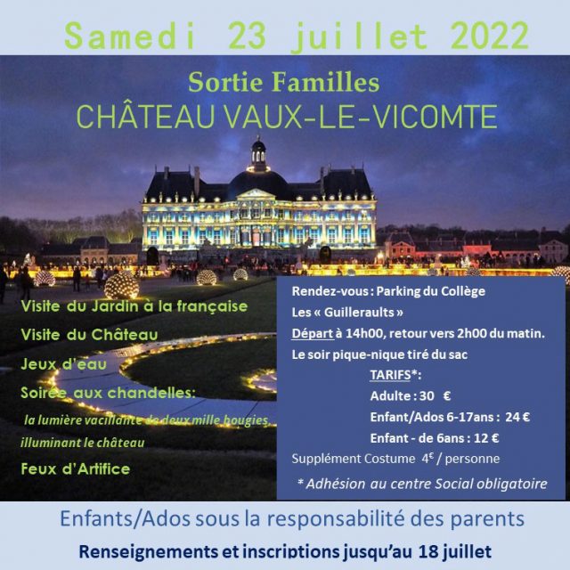 Sortie Familles Château Vaux-le-Vicomte
