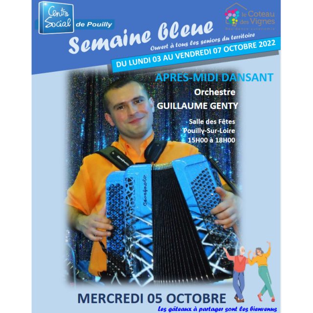 Semaine bleue : après-midi dansant avec Guillaume Gentil, mercredi 5 octobre de 15h à 18h