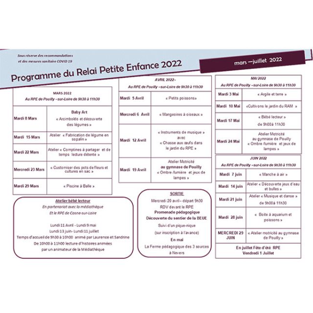 Programme relai Petite enfance 2022