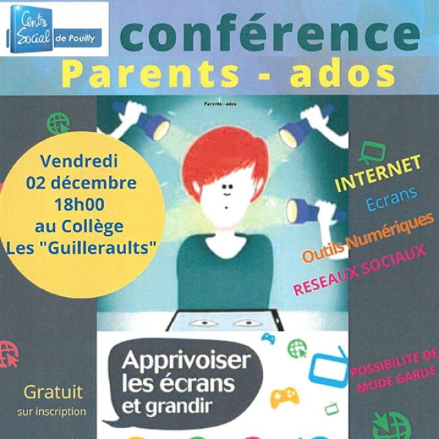 Conférence parents – ados le 2 décembre à 18h