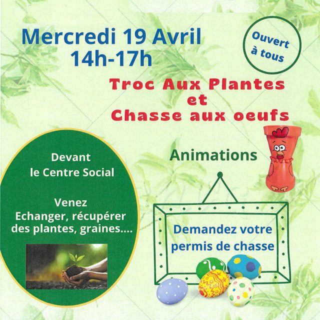 Fête du printemps le 19 avril : troc aux plantes et chasse aux oeufs