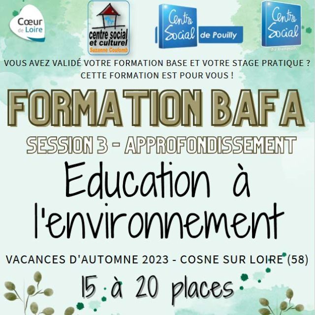 Formation BAFA session 3 &#8211; approfondissement : Education à l&rsquo;environnement