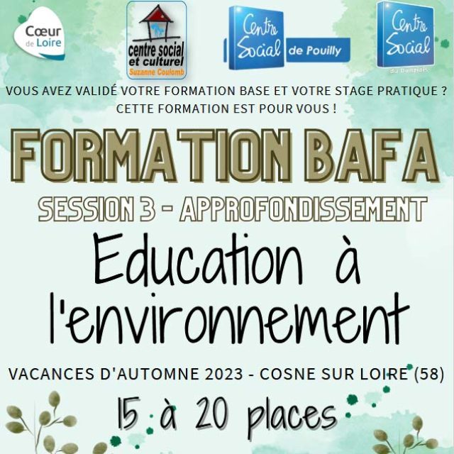 Formation BAFA session 3 – approfondissement : Education à l’environnement