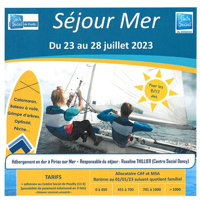 Séjour Mer du 23 au 28 juillet