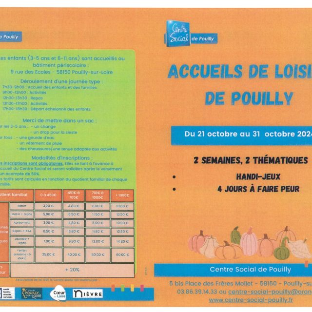 Programme des vacances d’automne