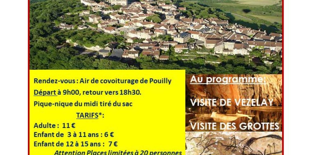 Sortie Familles aux grottes d&rsquo;Arcy le 20 juillet