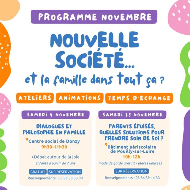 Programme novembre : Nouvelle société… et la famille dans tout ça ?