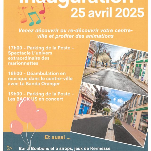 Centre-ville de Pouilly-sur-Loire, inauguration 25 avril 2025