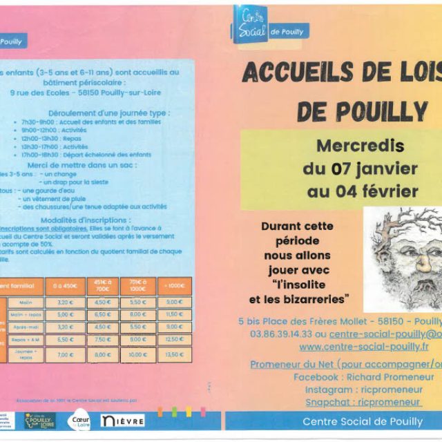 Accueils de Loisirs de Pouilly du 7 janvier au 4 février 2026
