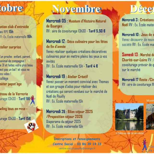 Programme seniors Octobre Novembre Décembre 2025