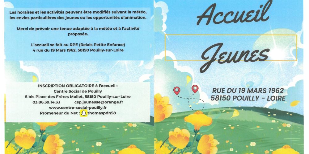 Accueil Jeunes du 7 au 17 avril 2026