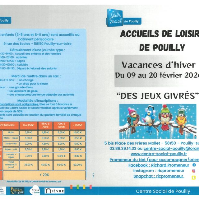 Programme vacances d&rsquo;hiver 2026 Accueil Jeunes