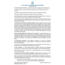 Mai – juin 2020 : Les temps du Centre Social de Pouilly