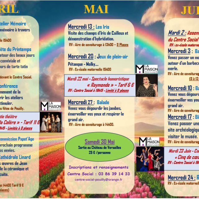 Programme Seniors Avril-Mai-Juin 2026