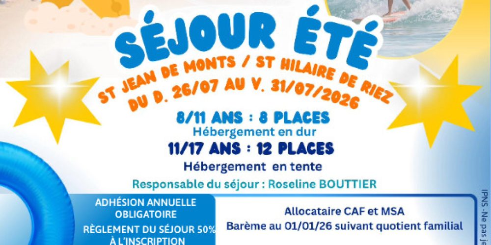 Séjour été à la mer