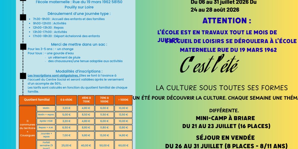 Accueils de Loisirs été 2026