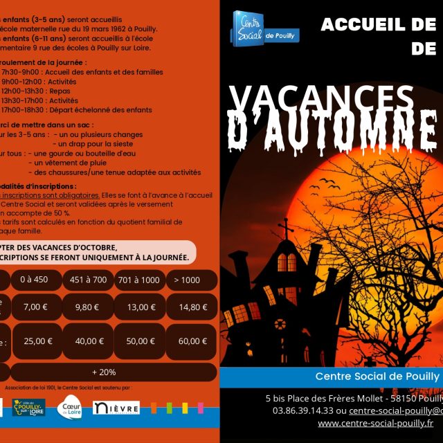 Accueil de Loisirs vacances d&rsquo;automne 2026