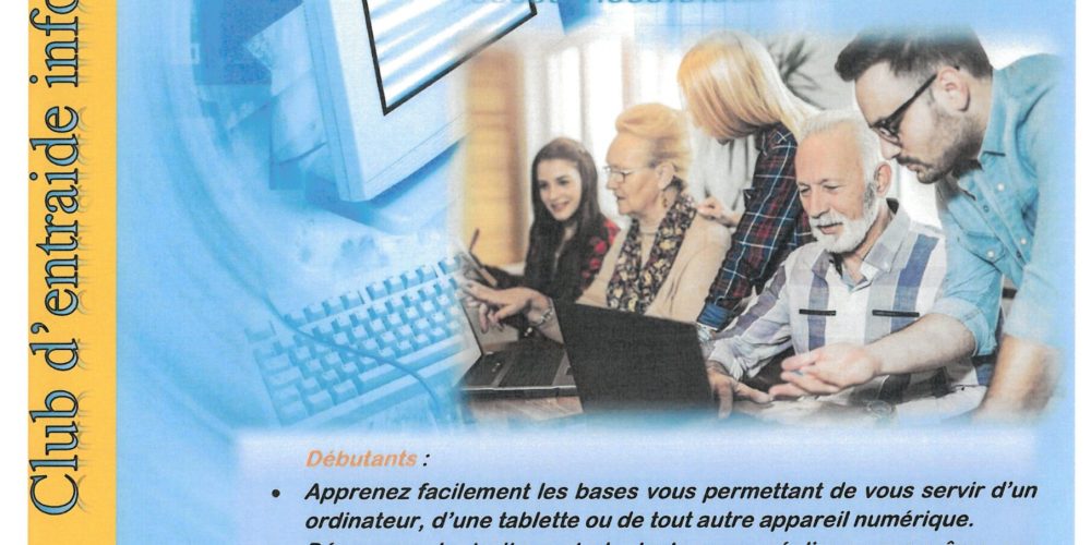 Initiation aux outils numériques, réunion le mercredi 1er octobre 2025